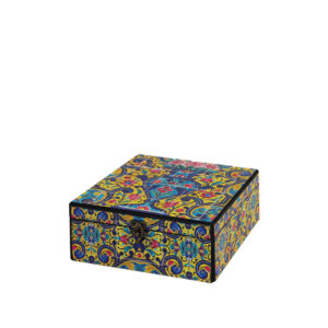 جعبه دکوپاژ(طرح کاشی هفت‌رنگِ صفوی) کد L95