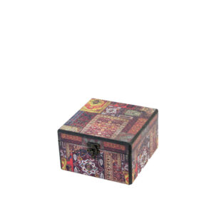 جعبه دکوپاژ(طرح گلیمِ پچ‌وُرکِ قشقاییِ رنگین) کد M106