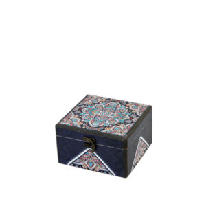 جعبه دکوپاژ(طرح ترمه ماندالا یزد سرمه‌ای) کد M107