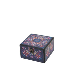 جعبه دکوپاژ(طرح پته‌دوزی کرمانی سرمه‌ای) کد M108