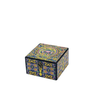 جعبه دکوپاژ(طرح کاشیِ وینتیجِ ویکتوریایی سرمه‌ای) کد M96