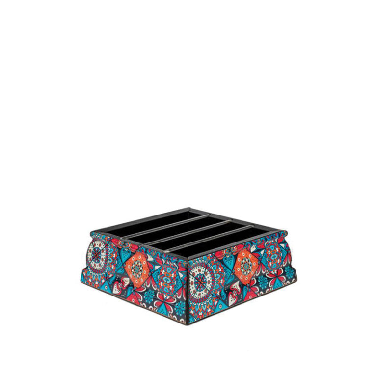 وارمر قوری کاشی موزاییک عثمانی فیروزه‌ای – دکوپاژ دست‌ساز(کدV01-101)