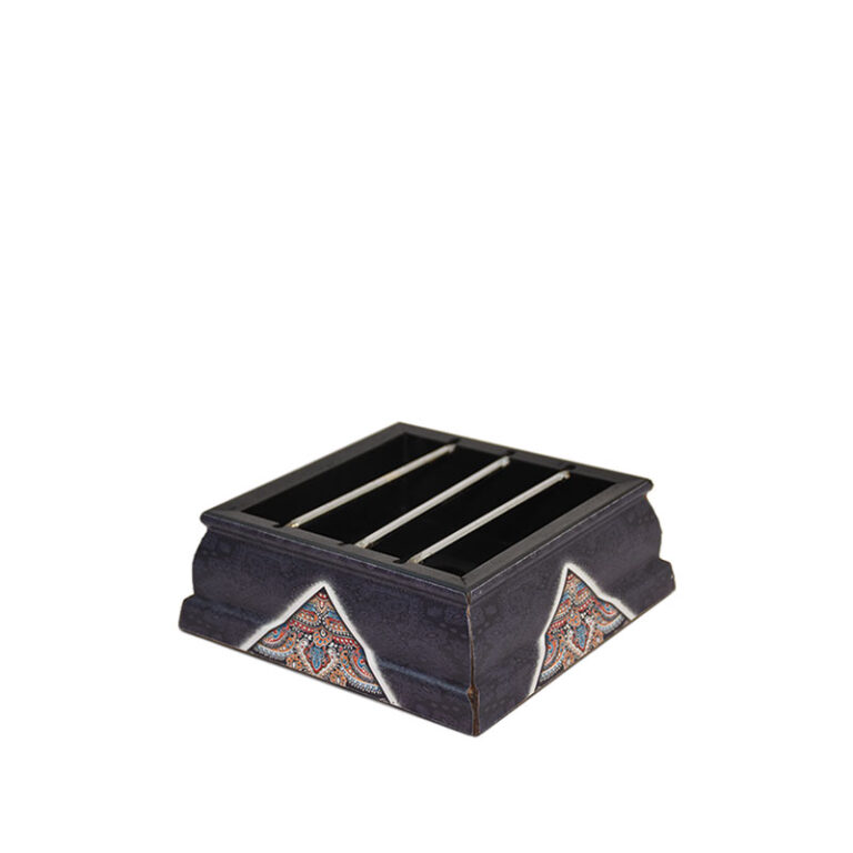 وارمر قوری ترمه ماندالا یزد سرمه‌ای – دکوپاژ دست‌ساز(کدV01-107)