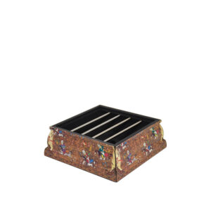 وارمر قوری مینیاتور شکارگاه صفوی زمینه طلایی – دکوپاژ دست‌ساز(کدV01-125)