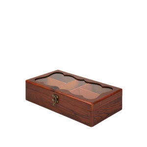 جعبه چوبی رنگ درب شیشه ای (کدXZ)