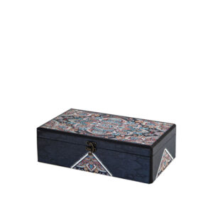 جعبه دکوپاژ (طرح ترمه ماندالا یزد سرمه‌ای) کد Z107