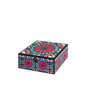 جعبه دکوپاژ (طرح شیشه رنگی ارسی) کد L21