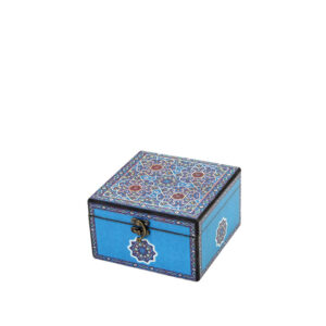 جعبه دکوپاژ(طرح میناکاری شمسه فیروزه‌ای) کد M57