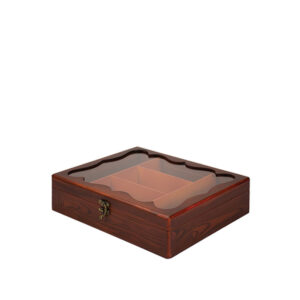 جعبه چوبی رنگ درب شیشه ای (کدXB)